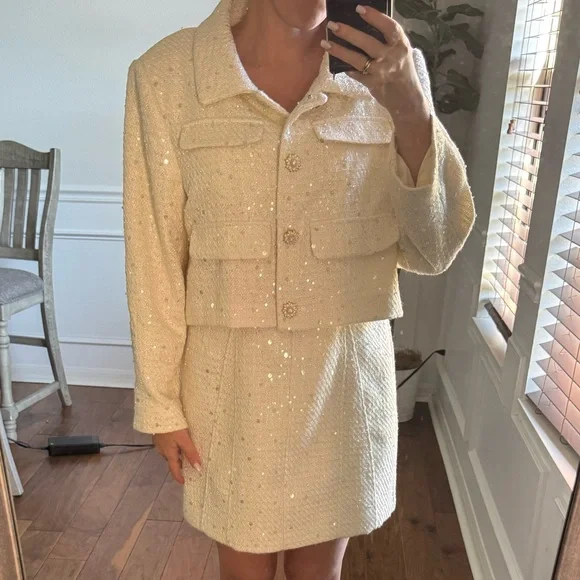 NWT Antonio Melani Rita Sequin Tweed Jacket Sz 14 - Picture 7 of 7